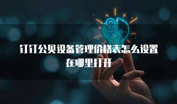 钉钉公贝设备管理价格表怎么设置在哪里打开