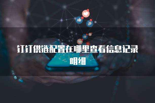 钉钉供链配置在哪里查看信息记录明细
