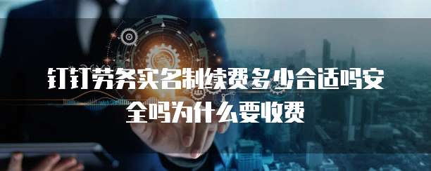 钉钉劳务实名制续费多少合适吗安全吗为什么要收费