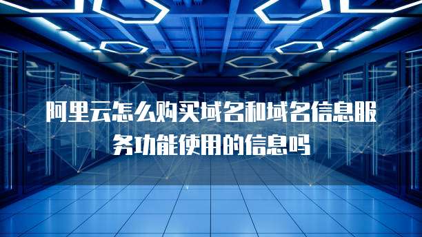 阿里云怎么购买域名和域名信息服务功能使用的信息吗