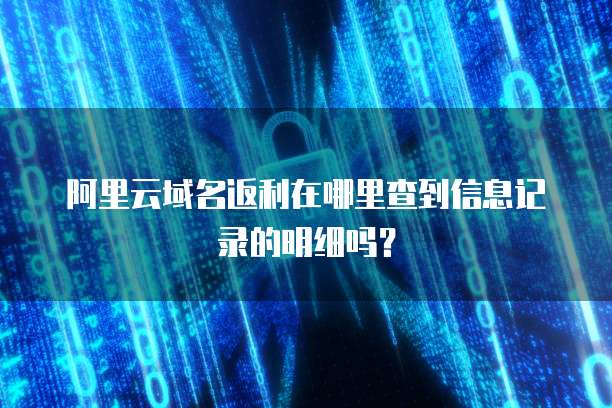 阿里云域名返利在哪里查到信息记录的明细吗?