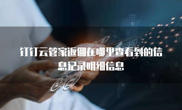钉钉云管家返佣在哪里查看到的信息记录明细信息