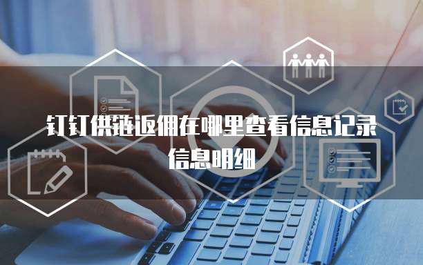 钉钉供链返佣在哪里查看信息记录信息明细