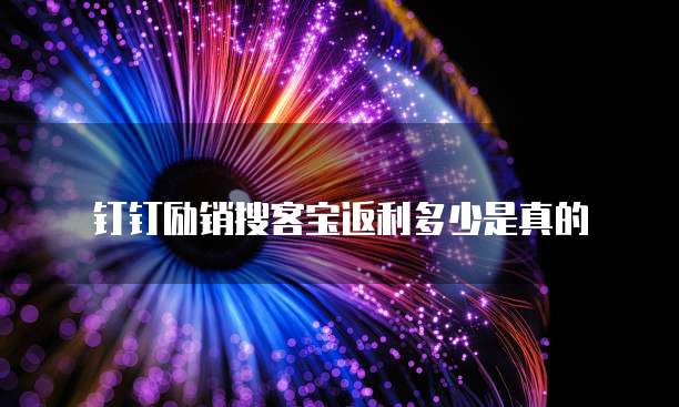 钉钉励销搜客宝返利多少是真的