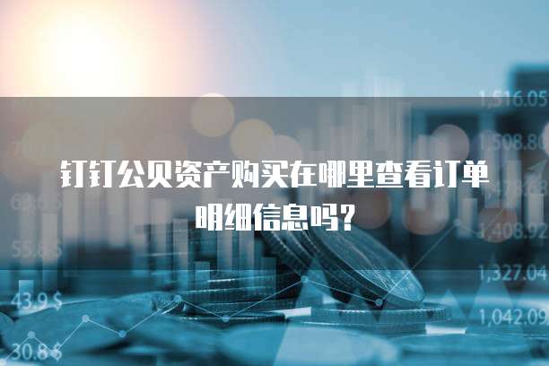 钉钉公贝资产购买在哪里查看订单明细信息吗?