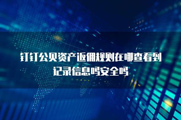 钉钉公贝资产返佣规则在哪查看到记录信息吗安全吗