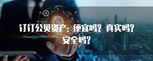 钉钉公贝资产: 便宜吗? 真实吗? 安全吗?