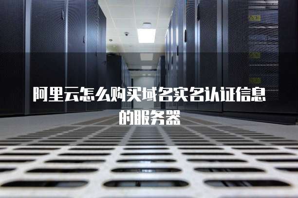 阿里云怎么购买域名实名认证信息的服务器