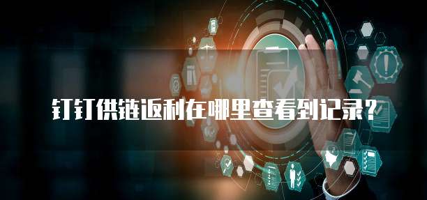 钉钉供链返利在哪里查看到记录?