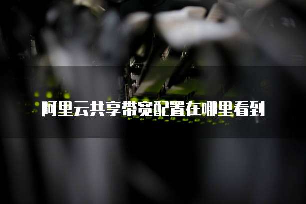 阿里云共享带宽配置在哪里看到