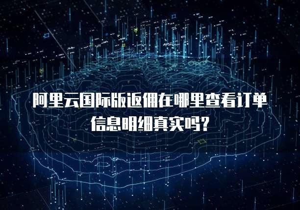 阿里云国际版返佣在哪里查看订单信息明细真实吗?