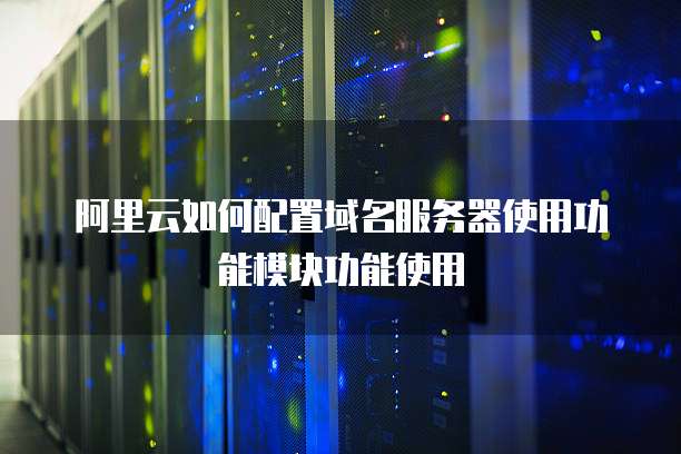 阿里云如何配置域名服务器使用功能模块功能使用