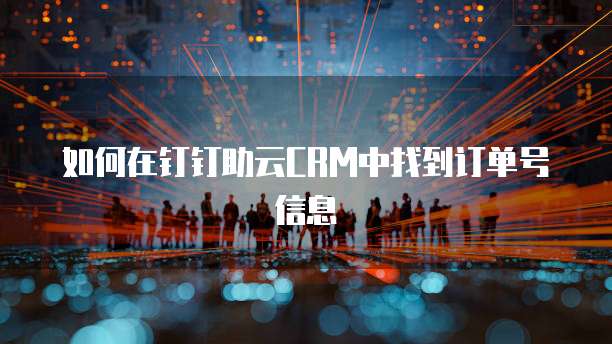 如何在钉钉助云CRM中找到订单号信息