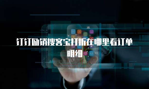 钉钉励销搜客宝打折在哪里看订单明细