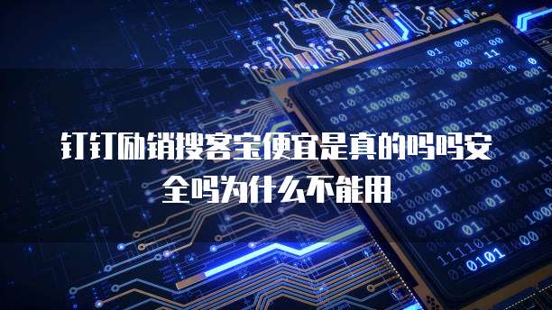 钉钉励销搜客宝便宜是真的吗吗安全吗为什么不能用