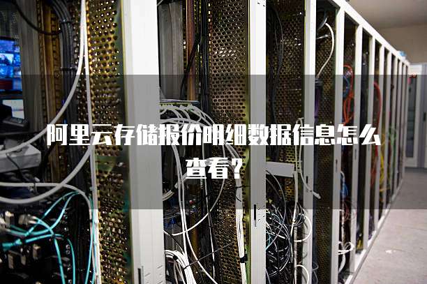 阿里云存储报价明细数据信息怎么查看？