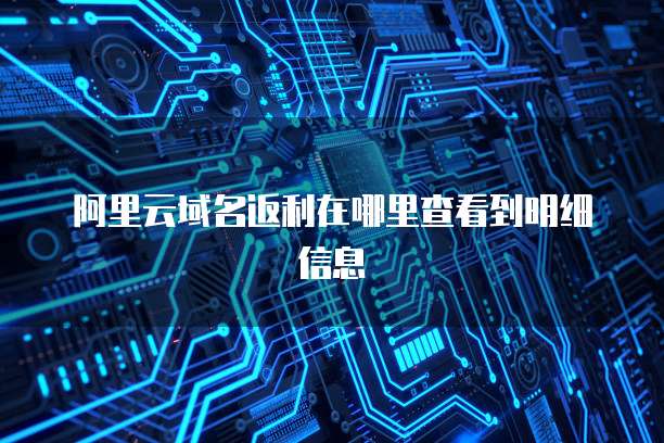 阿里云域名返利在哪里查看到明细信息
