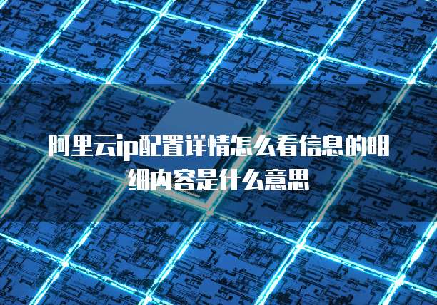 阿里云ip配置详情怎么看信息的明细内容是什么意思