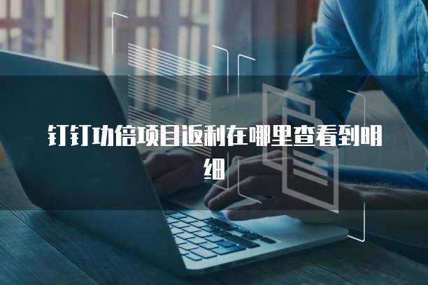 钉钉功倍项目返利在哪里查看到明细