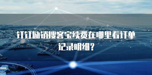 钉钉励销搜客宝续费在哪里看订单记录明细?