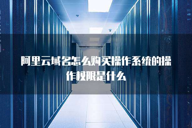 阿里云域名怎么购买操作系统的操作权限是什么