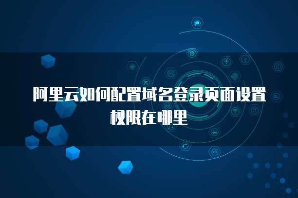 阿里云如何配置域名登录页面设置权限在哪里
