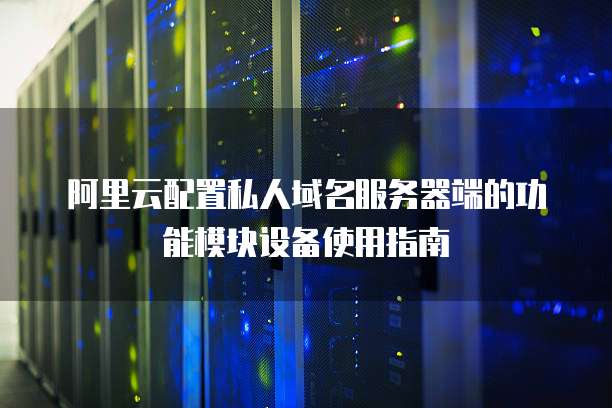 阿里云配置私人域名服务器端的功能模块设备使用指南