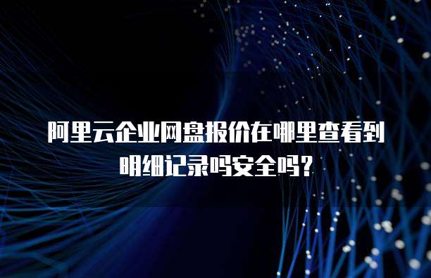 阿里云企业网盘报价在哪里查看到明细记录吗安全吗?