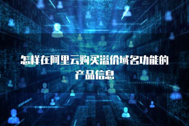 怎样在阿里云购买溢价域名功能的产品信息