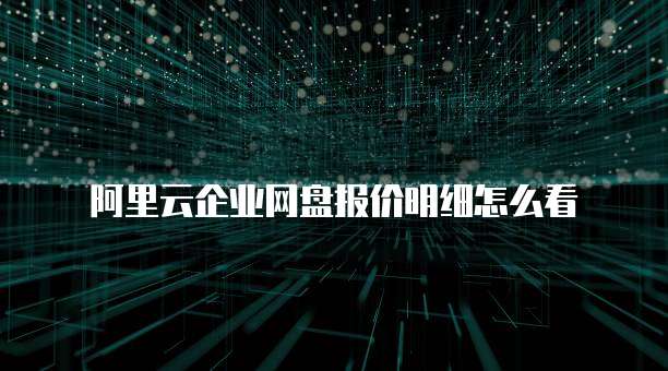 阿里云企业网盘报价明细怎么看