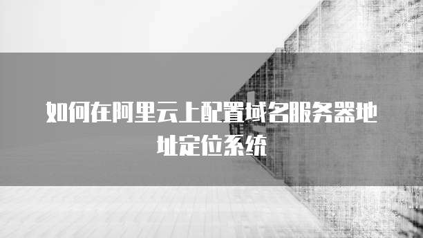如何在阿里云上配置域名服务器地址定位系统