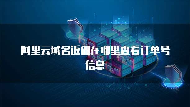 阿里云域名返佣在哪里查看订单号信息