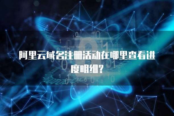 阿里云域名注册活动在哪里查看进度明细?