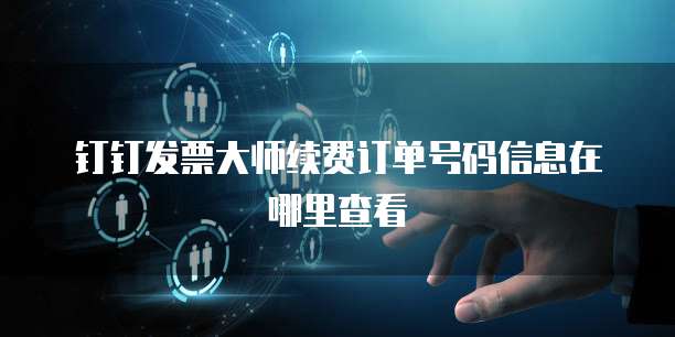 钉钉发票大师续费订单号码信息在哪里查看