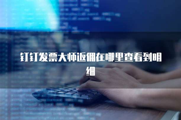 钉钉发票大师返佣在哪里查看到明细