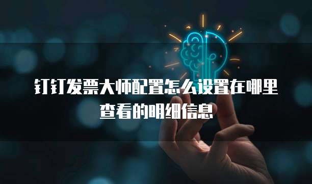 钉钉发票大师配置怎么设置在哪里查看的明细信息
