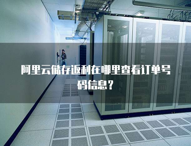 阿里云储存返利在哪里查看订单号码信息?