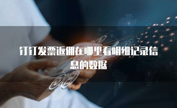 钉钉发票返佣在哪里看明细记录信息的数据
