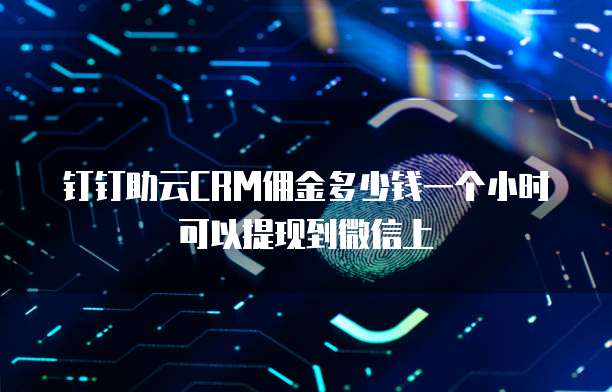 钉钉助云CRM佣金多少钱一个小时可以提现到微信上