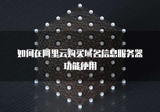 如何在阿里云购买域名信息服务器功能使用