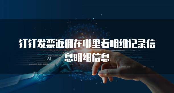 钉钉发票返佣在哪里看明细记录信息明细信息