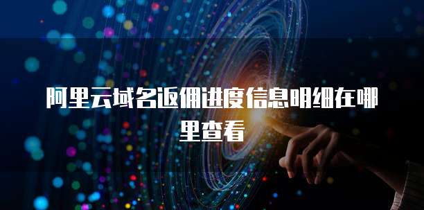 阿里云域名返佣进度信息明细在哪里查看
