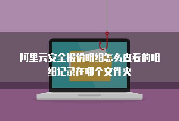 阿里云安全报价明细怎么查看的明细记录在哪个文件夹