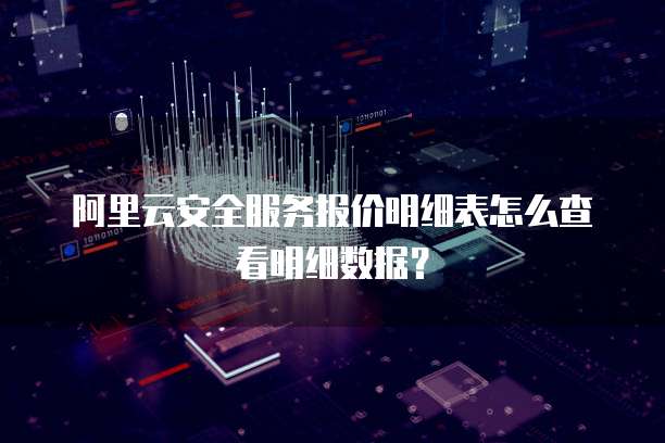阿里云安全服务报价明细表怎么查看明细数据？