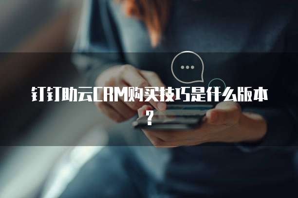钉钉助云CRM购买技巧是什么版本?