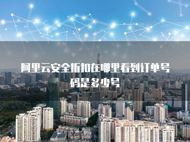 阿里云安全折扣在哪里看到订单号码是多少号