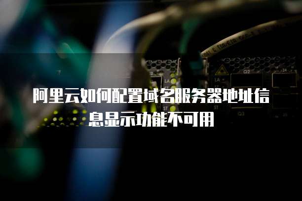 阿里云如何配置域名服务器地址信息显示功能不可用