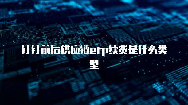 钉钉前后供应链erp续费是什么类型