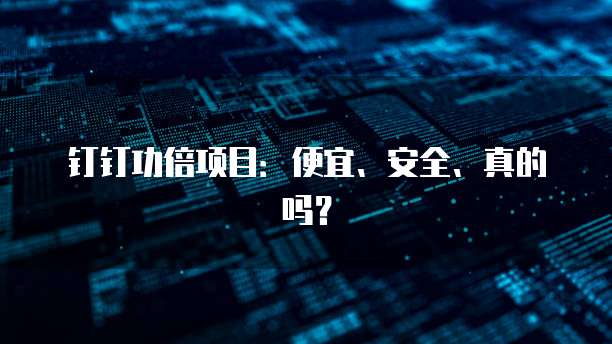 钉钉功倍项目:便宜、安全、真的吗?