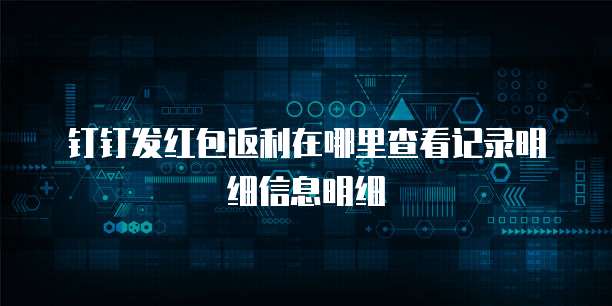 钉钉发红包返利在哪里查看记录明细信息明细